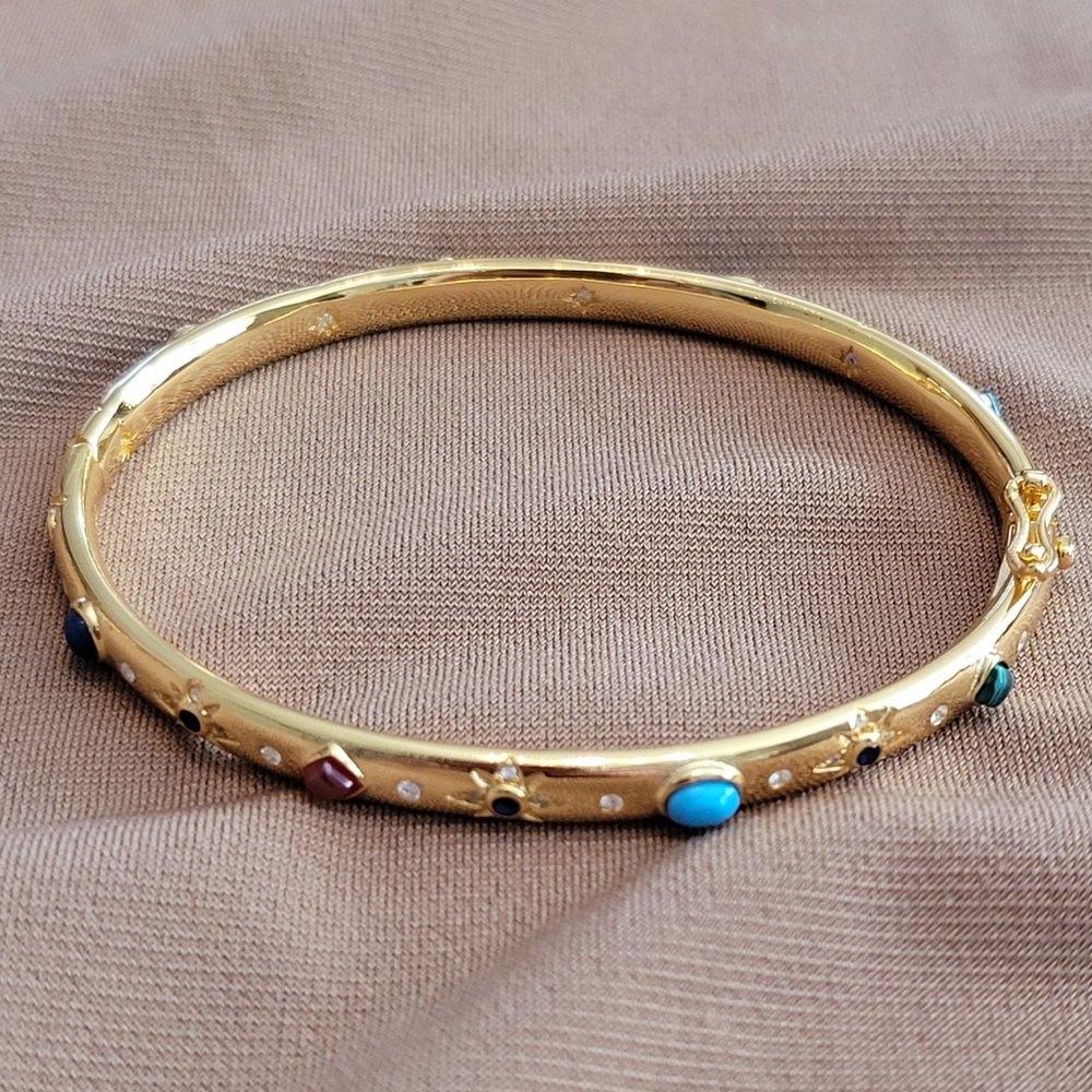 apm 18k Gemstone Bangle - Picture 4 of 9